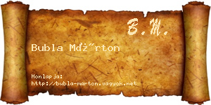 Bubla Márton névjegykártya
