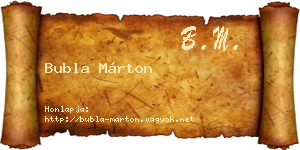 Bubla Márton névjegykártya