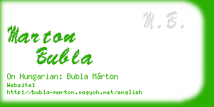 marton bubla business card