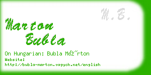 marton bubla business card